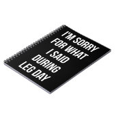 足の日、私が言ったことのために申し訳なく – おもしろいノベルティジム ノートブック (左側)