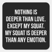 足の日 – 私のスクワットは愛よりも深い – ジムおもしろい スクエアシール (正面)