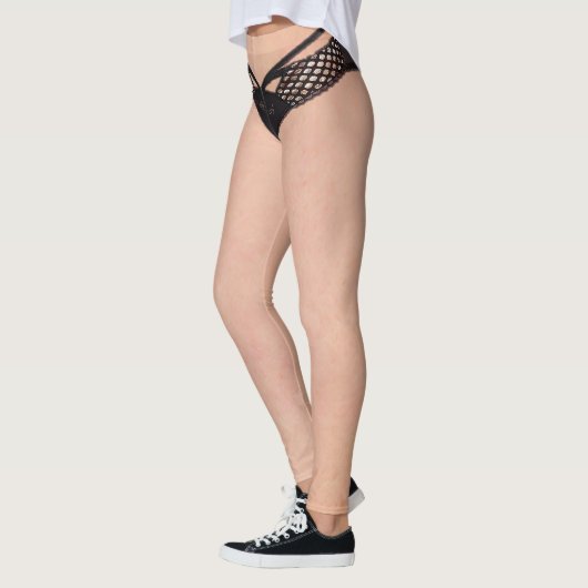 足の皮のクールでおもしろいな皮ひものGひものパンティー レギンス (左)