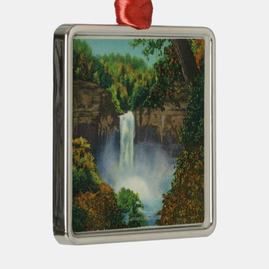 足の眺め高いTaughannockの滝、215の メタルオーナメント (右)