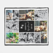 足の跡をハートにペット記念コラージュ フリースブランケット (正面(横))