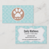 足の跡赤ちゃんの青い円 名刺 (正面/裏面)