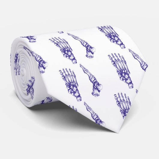 足の骨-青 ネクタイ (ロール)