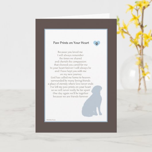 足はあなたのハートの悔やみや弔慰犬の悔やみや弔慰で印刷します カード (黄色い花)