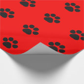 足は印刷します赤い包装紙(大きい足)を ラッピングペーパー (角)