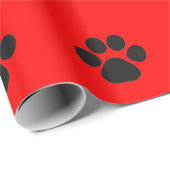 足は印刷します赤い包装紙(大きい足)を ラッピングペーパー (ロールコーナー)