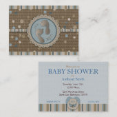 足は男の子のベビーシャワーのメモカードを印刷します 名刺 (正面/裏面)