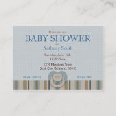 足は男の子のベビーシャワーのメモカードを印刷します 名刺 (裏面)