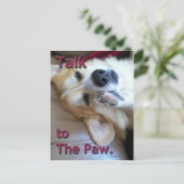 "足への話"のコーギーの郵便はがき ポストカード (スタンド正面)