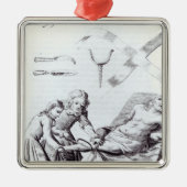 足を切断する外科操作 メタルオーナメント (正面)