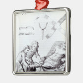 足を切断する外科操作 メタルオーナメント (左)