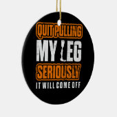 足を引やめっ張る義足の切断車イス義足 セラミックオーナメント (右)