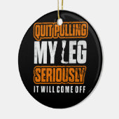 足を引やめっ張る義足の切断車イス義足 セラミックオーナメント (左)