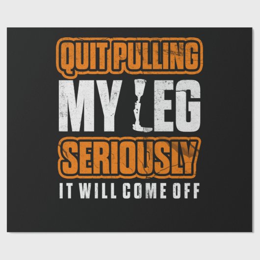 足を引やめっ張る義足の切断車イス義足 ラッピングペーパー (フラット)