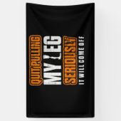 足を引やめっ張る義足の切断車イス義足 横断幕 (縦)