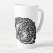 足を折りたたんだトラ猫 カフェラテマグ (右アングル)