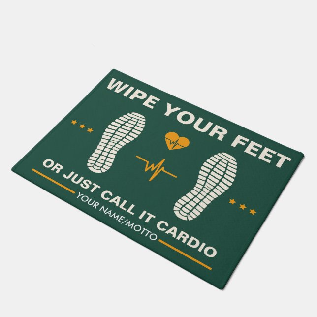 足を拭いてフィットネス愛好家、ジムおもしろいへ ドアマット (アングル)