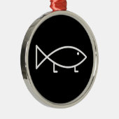 足を搭載するイエス・キリストの魚-オーナメント メタルオーナメント (右)