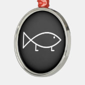 足を搭載するイエス・キリストの魚-オーナメント メタルオーナメント (左)