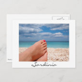 足オンサルディニアビーチ白いはがき ポストカード (正面/裏面)