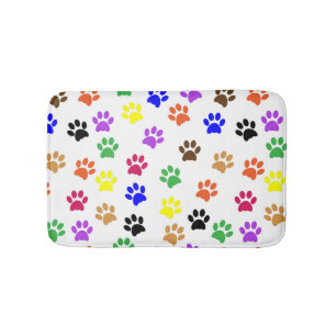 足カラフル型犬好き動物の足が可愛い バスマット