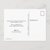 足シンプルピンクスクリプト赤ちゃん女の子ありがとう 案内ポストカード (裏面)