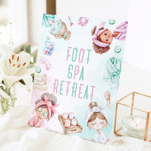 足スパリトリートスパパーティー子供の誕生日 台座サイン