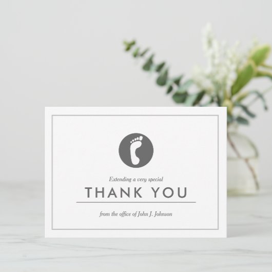 足ドクターをテーマにした |ミニマリストフラットありがとうございました サンキューカード (スタンド正面)