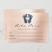 足バラ金ゴールドリフレクソロジー証明書ギフト海軍 (正面/裏面)