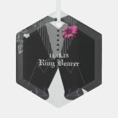 足ファンシーリングや輪ベアラ結婚のクリスマス装飾 ガラスオーナメント (正面)