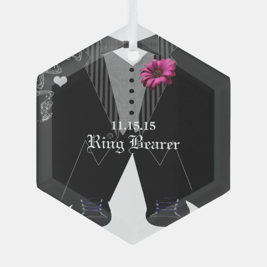 足ファンシーリングや輪ベアラ結婚のクリスマス装飾 ガラスオーナメント (正面)