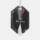 足ファンシーリングや輪ベアラ結婚のクリスマス装飾 ガラスオーナメント (正面右)