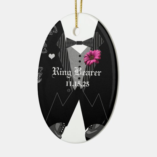 足ファンシーリングや輪ベアラ結婚のクリスマス装飾 セラミックオーナメント (左)