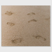 足プリント海岸 ラッピングペーパー (フラット)