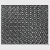 足プリント01.b.黒BG ラッピングペーパー (フラット)