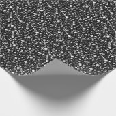 足プリント01.b.黒BG ラッピングペーパー (角)