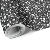 足プリント01.b.黒BG ラッピングペーパー (ロールコーナー)