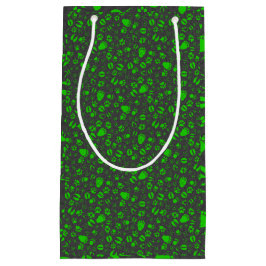 足プリント01.b.green DGrey BG スモールペーパーバッグ