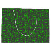 足プリント01.b.green DGrey BG ラージペーパーバッグ (裏面)