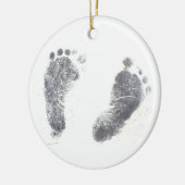 足プリント セラミックオーナメント (左)