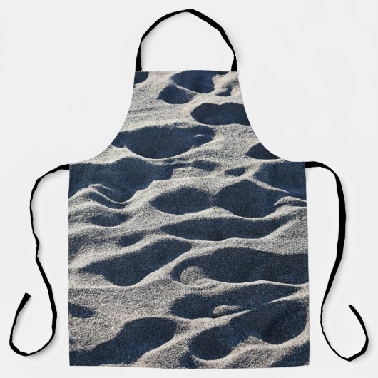 足プリント（昼間の砂） エプロン (正面)