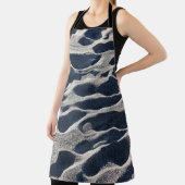 足プリント（昼間の砂） エプロン (インサイチュ)