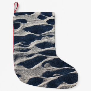 足プリント（昼間の砂） スモールクリスマスストッキング