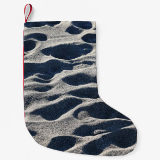 足プリント（昼間の砂） スモールクリスマスストッキング