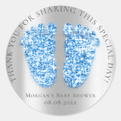 足ベビーシャワ感謝していービーシ王室のャー ラウンドシール (正面)