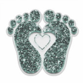 足ベビーハートリフレクソロジーマッサージセラピーティール(緑がかった色) シール (正面)