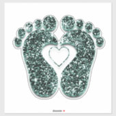足ベビーハートリフレクソロジーマッサージセラピーティール(緑がかった色) シール (シート)