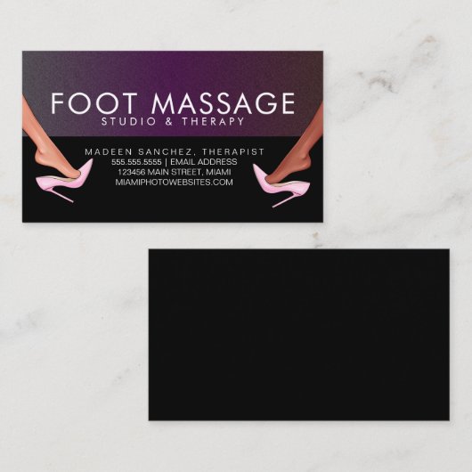 足マッサージセラピストヒール・オブ・足 名刺 (正面/裏面)