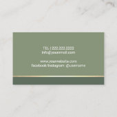 足マッサージセラピストポダイアトリストセージグリーンスパ2 名刺 (裏面)