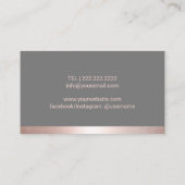 足マッサージセラピストポダイアトリストバラ縁ど金ゴールド 名刺 (裏面)